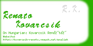 renato kovarcsik business card